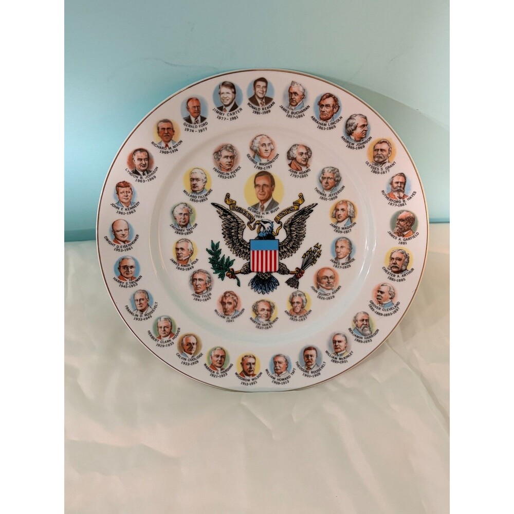 Vintage Presidents of the United States Collector's Plate George H.W. Bush 1989
